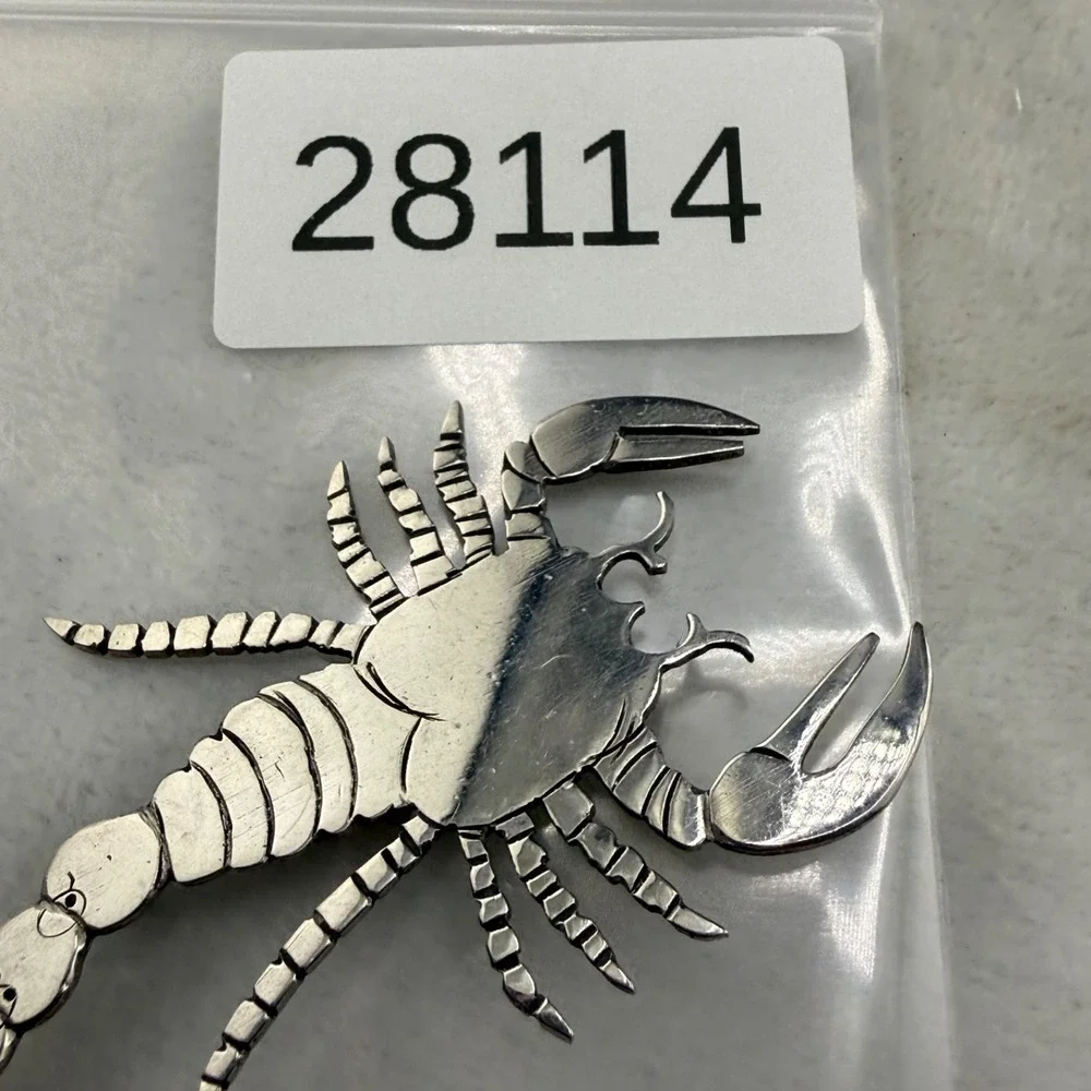 Vintage Scorpion Brooch Silver Tone Ocean Sea Life Large